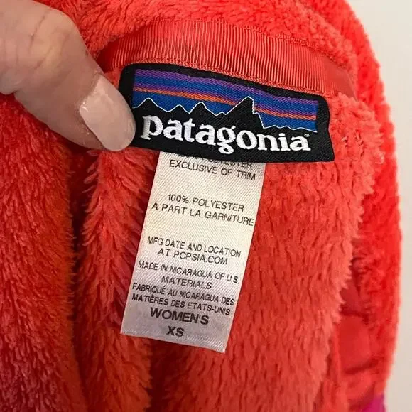 PATAGONIA Polartec Re-tool T Snap Pullover Women's XS Orange/Pink outdoor fall - Picture 5 of 5